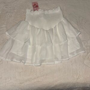 SHEIN White Ruffled Mini Skirt NWT